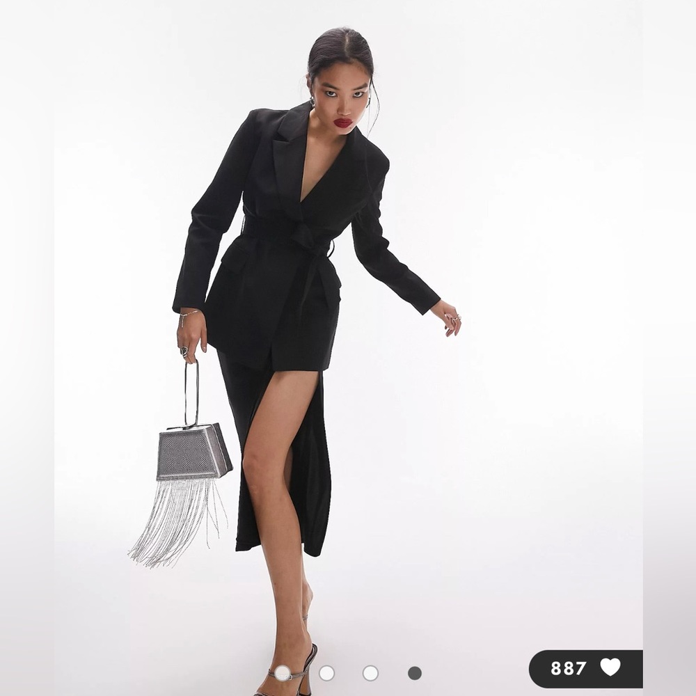 Topshop tailored belted blazer